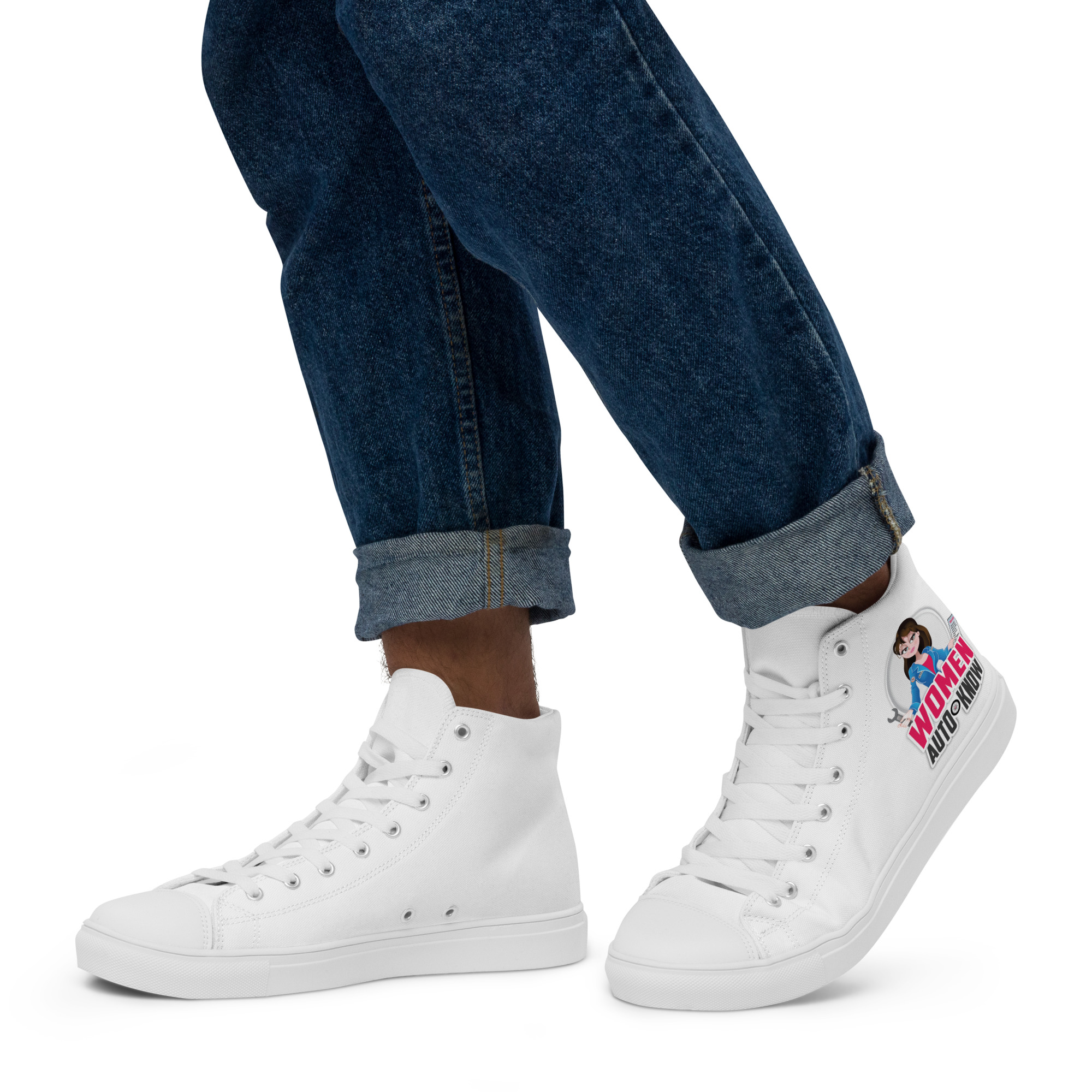 Women Auto Know Branded high top canvas shoes - Image 2